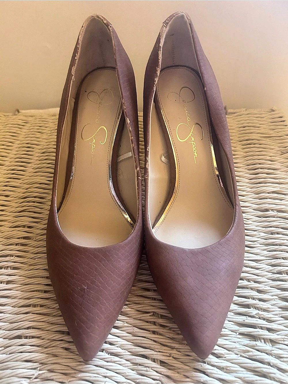 Jessica Simpson Pointed Toe Pumps in Brown US 8.5